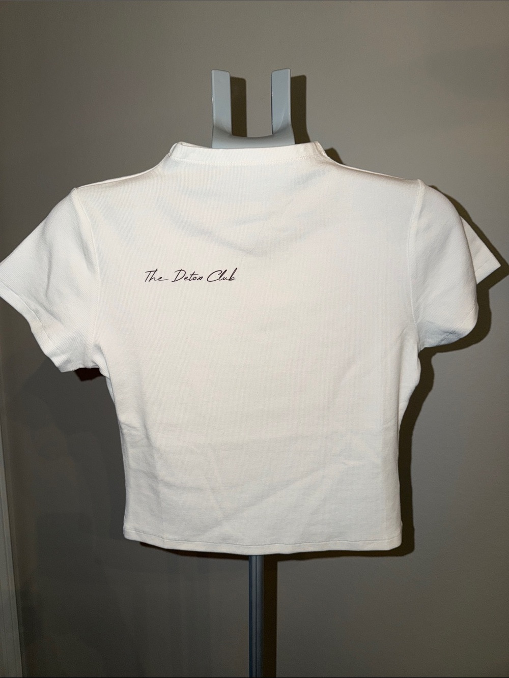 The Detox Club White Crop Tee -New